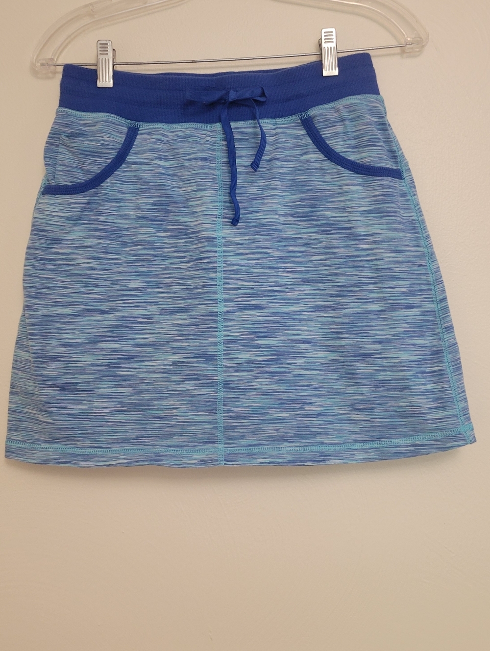 Talbots Blue Space-Dyed Drawstring Skirt With Shorts XS